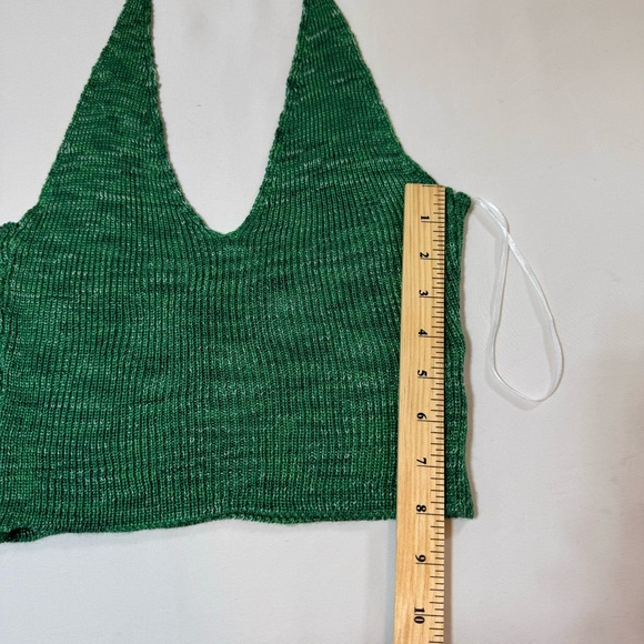 Princess Polly Crochet Halter Crop Top Green Sz. XS - Picture 2 of 6